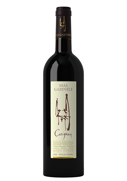 Bouteille de vin Carignan rouge 2020
